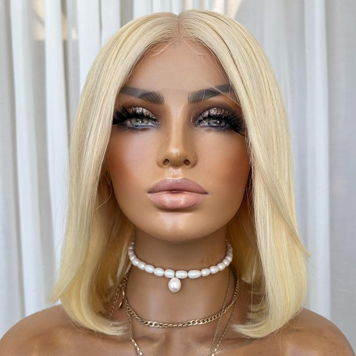 CHANEL BLONDE BOB | FULL LACE STRETCH CAP | M-L