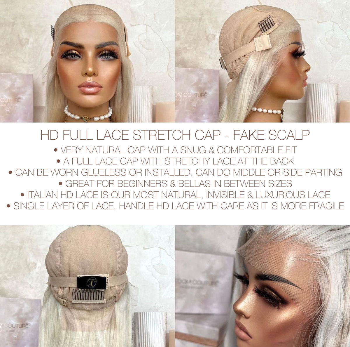 FARAI | HD FULL LACE STRETCH CAP | S-M