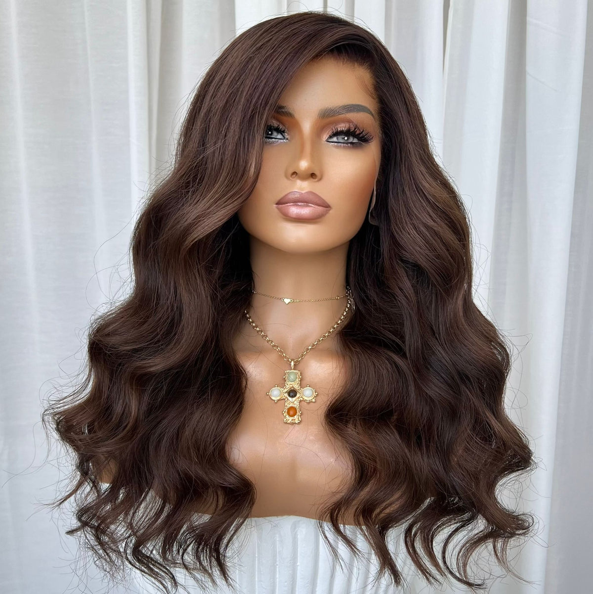 KING KYLIE DARK BROWN | HD FULL LACE STRETCH CAP | CUSTOM MADE