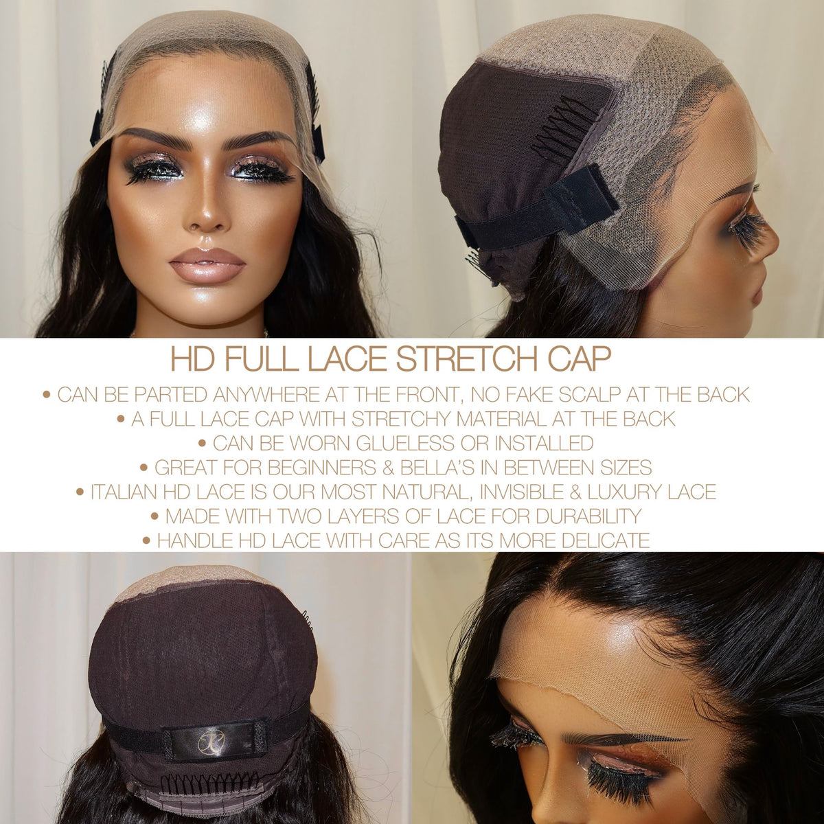 ZARIA | HD FULL LACE STRETCH CAP | S-M