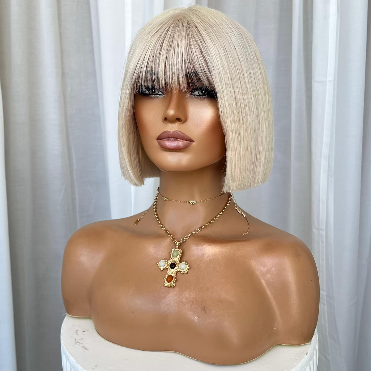 AALIYAH PLATINUM | FULL LACE STRETCH CAP