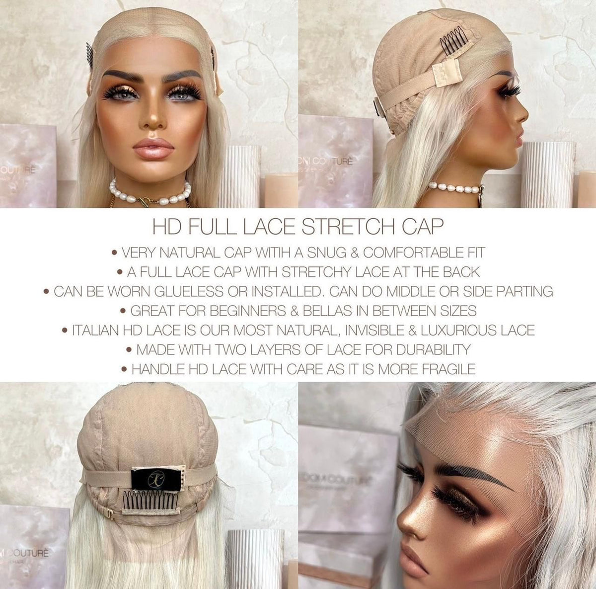 STASSI | FULL LACE STRETCH CAP | M-L