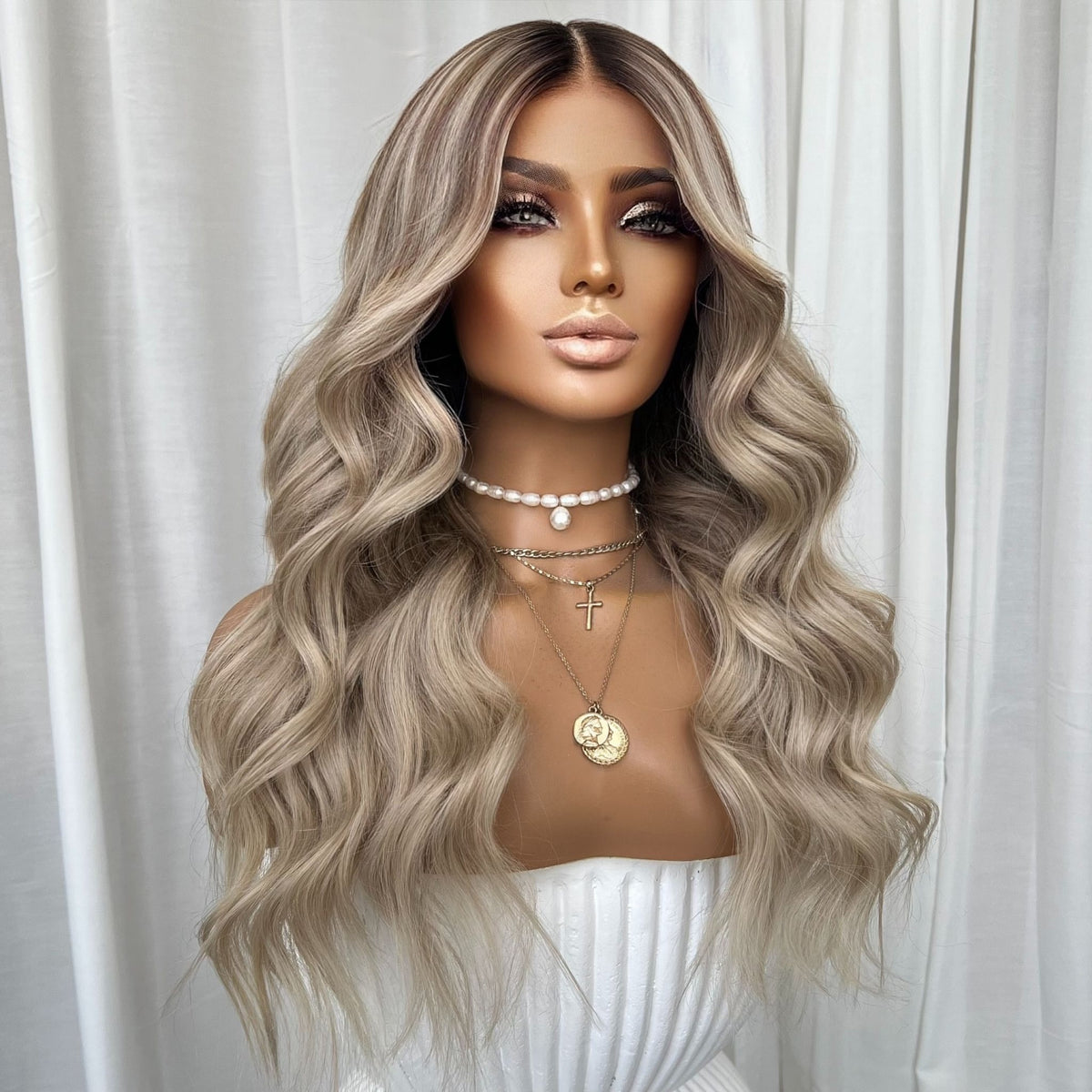 DAISY BLONDE | FULL LACE STRETCH CAP | M-L | MADE TO ORDER