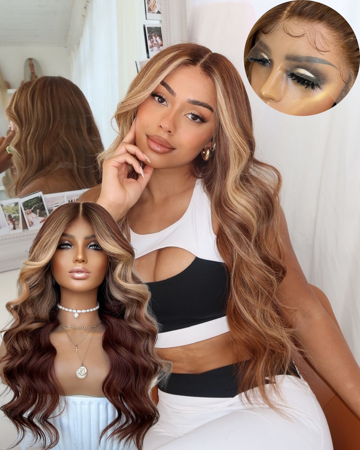 JAMIE | HD FULL LACE STRETCH CAP | M-L