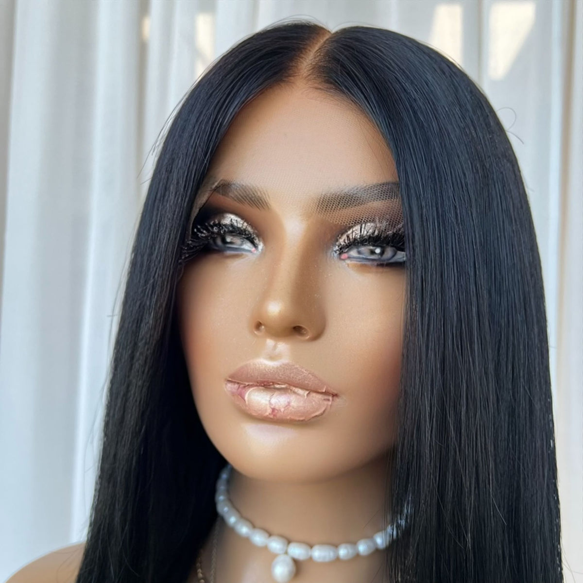 KYLIE BLACK LONG BOB | HD FULL LACE STRETCH CAP | M-L