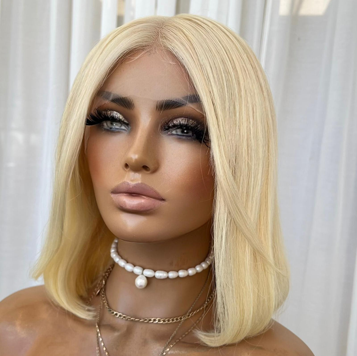 CHANEL BLONDE BOB | FULL LACE STRETCH CAP | M-L