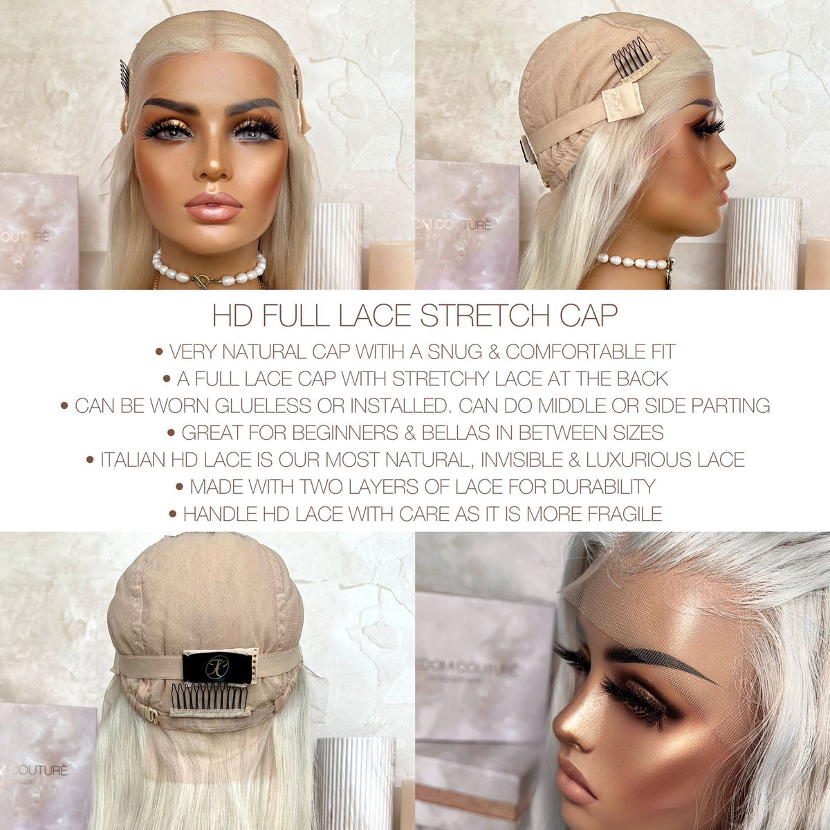 SYDNEY | HD FULL LACE STRETCH CAP | M-L